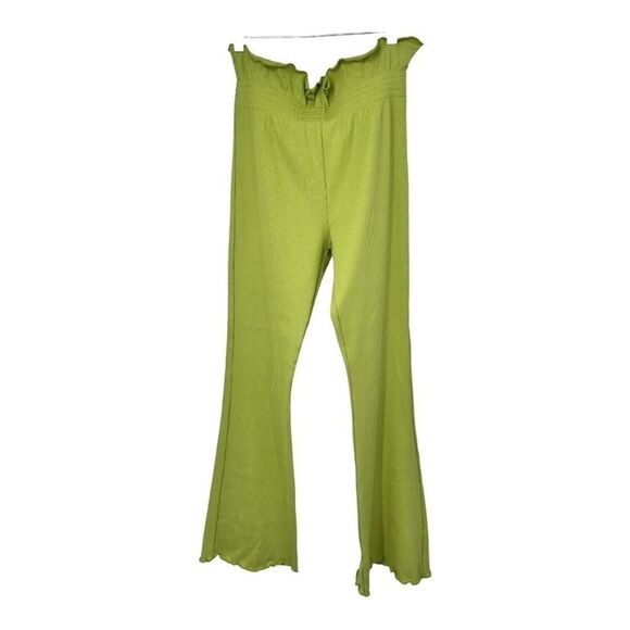 Sammy B NWT Kenny Slim Fit Flared Ribbed Jersey Pants in Green - Picture 10 of 11